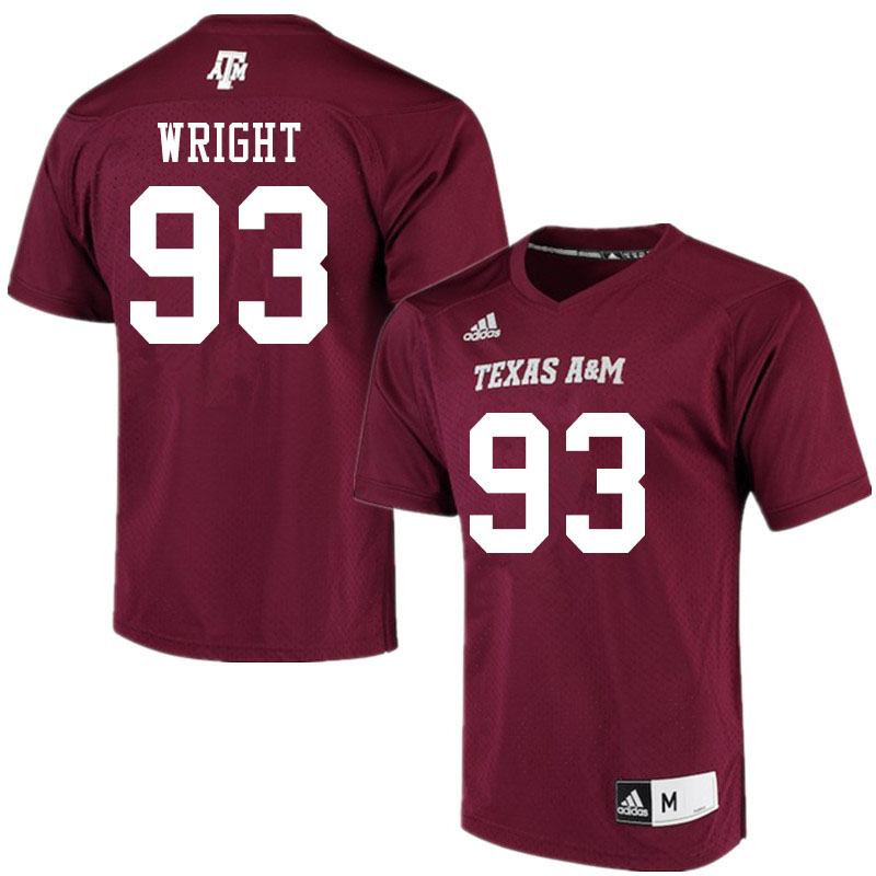 Men #93 Max Wright Texas A&M Aggies College Football Jerseys Sale-Maroon Alumni Player